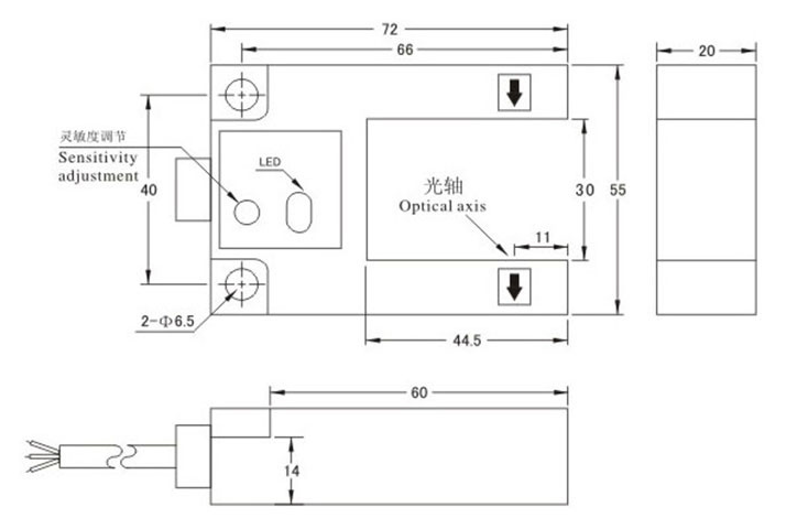 E3S-GS30E4_888腾博会_U型槽开关_红外线光电感应_电梯平层传感器